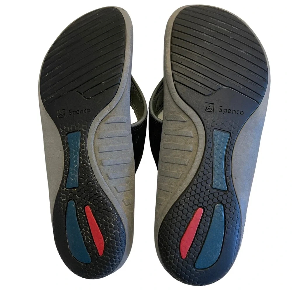 Spenco Men's Polysorb Total Support Yumi Sandals Black/ Pewter.  Size 12